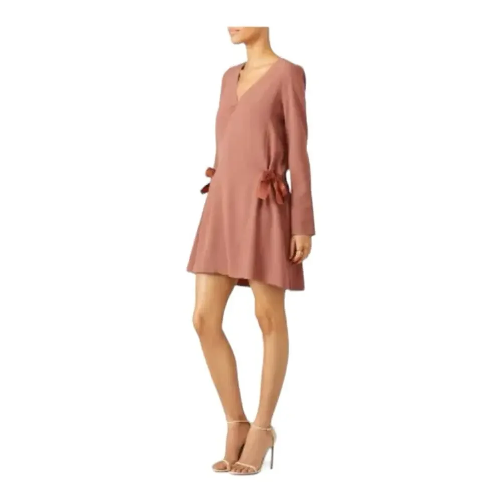 See by Chloe Dusty Pink Bow Tie Shift Mini Dress Size 36 US 4